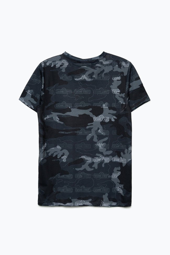 Hype X Sesame Street Grey Camo Repeat Logo Kids T-Shirt