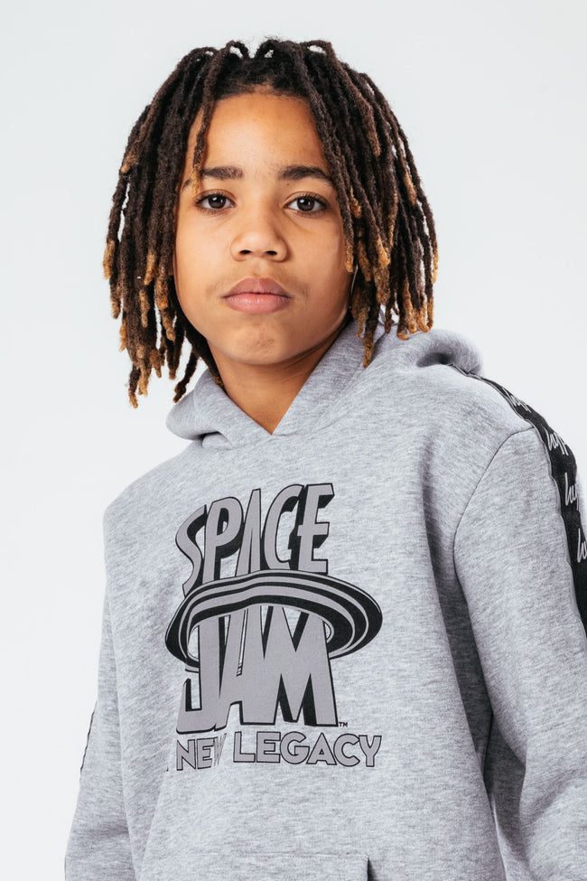 SPACE JAM X HYPE. SPACE JAM GREY REFLECTIVE BOYS PULLOVER HOODIE