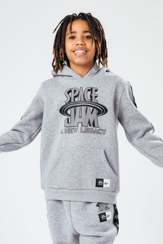 SPACE JAM X HYPE. SPACE JAM GREY REFLECTIVE BOYS PULLOVER HOODIE