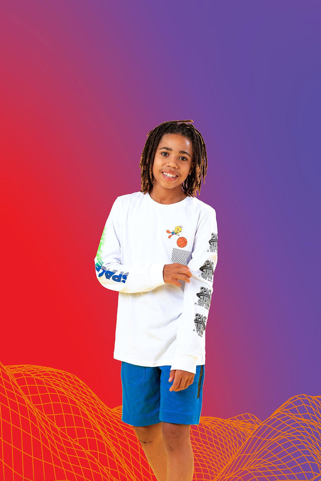 SPACE JAM X HYPE. SPACE JAM TWEETY BASKETBALL KIDS L/S T-SHIRT