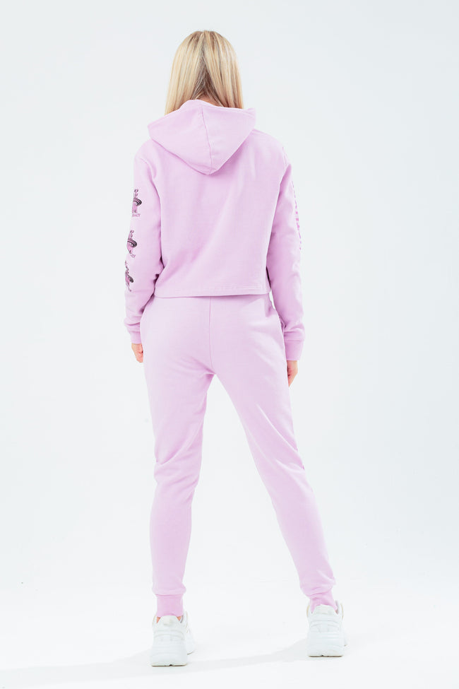 LILAC TWEETY & SYLVESTER GIRLS CROP PULLOVER HOODIE