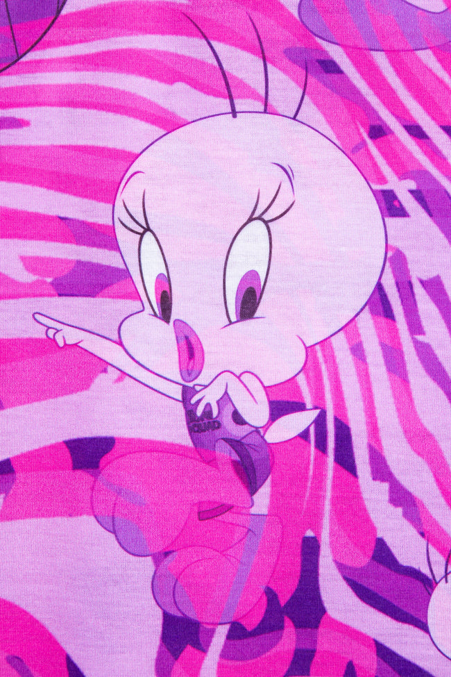 SPACE JAM X HYPE. WAVE GLITCH TWEETY GIRLS CROP T-SHIRT