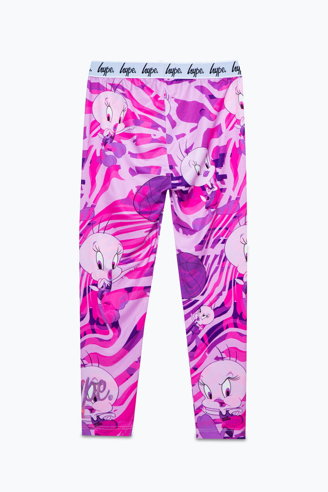 SPACE JAM X HYPE. WAVE GLITCH TWEETY GIRLS LEGGINGS