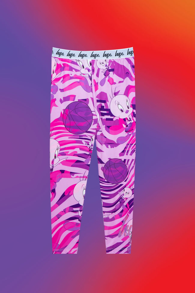 SPACE JAM X HYPE. WAVE GLITCH TWEETY GIRLS LEGGINGS