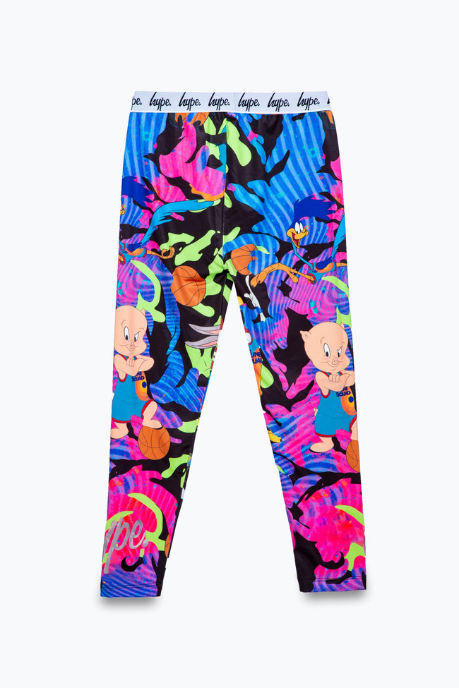 SPACE JAM X HYPE. FLURO TOON SQUAD CAMO KIDS LEGGINGS