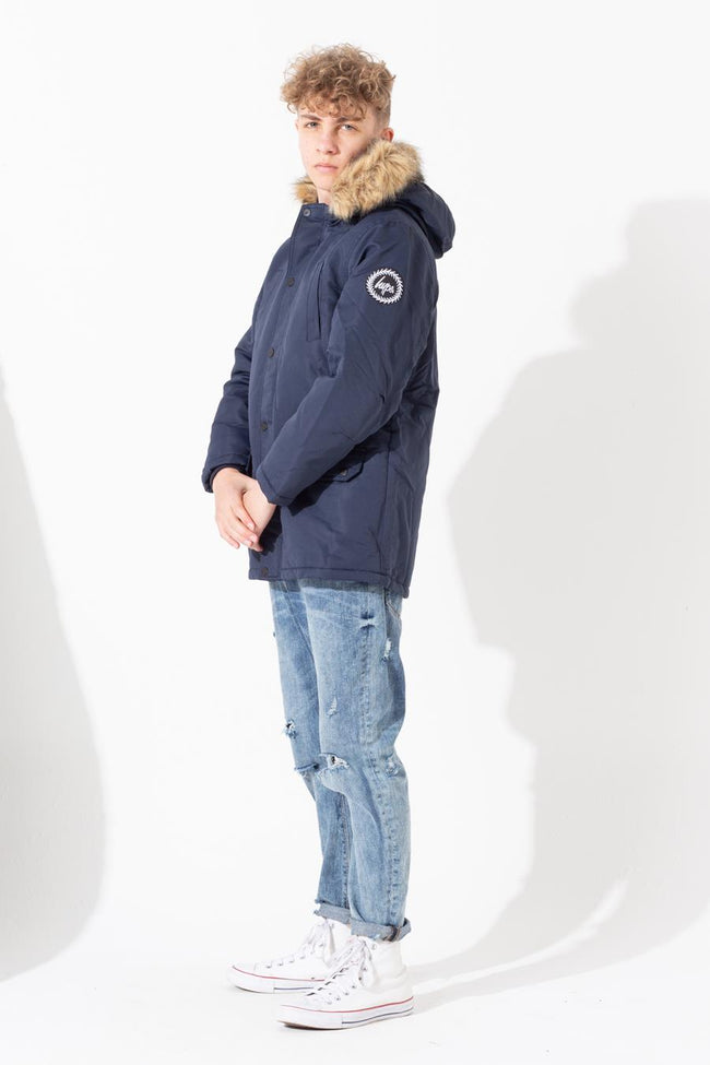 Hype Navy Scribble Kids Parka Jacket