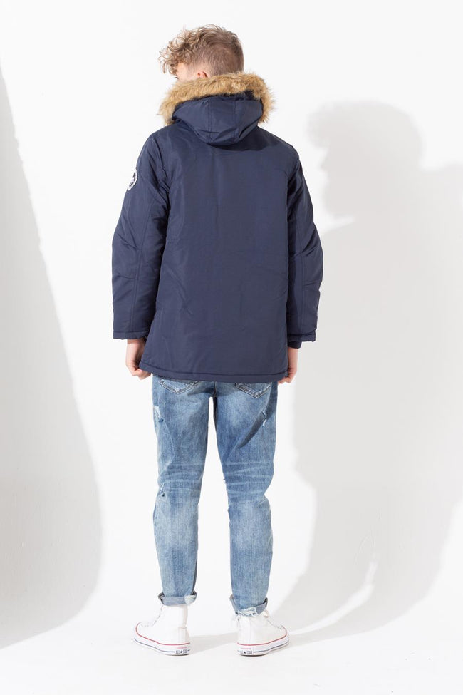 Hype Navy Scribble Kids Parka Jacket