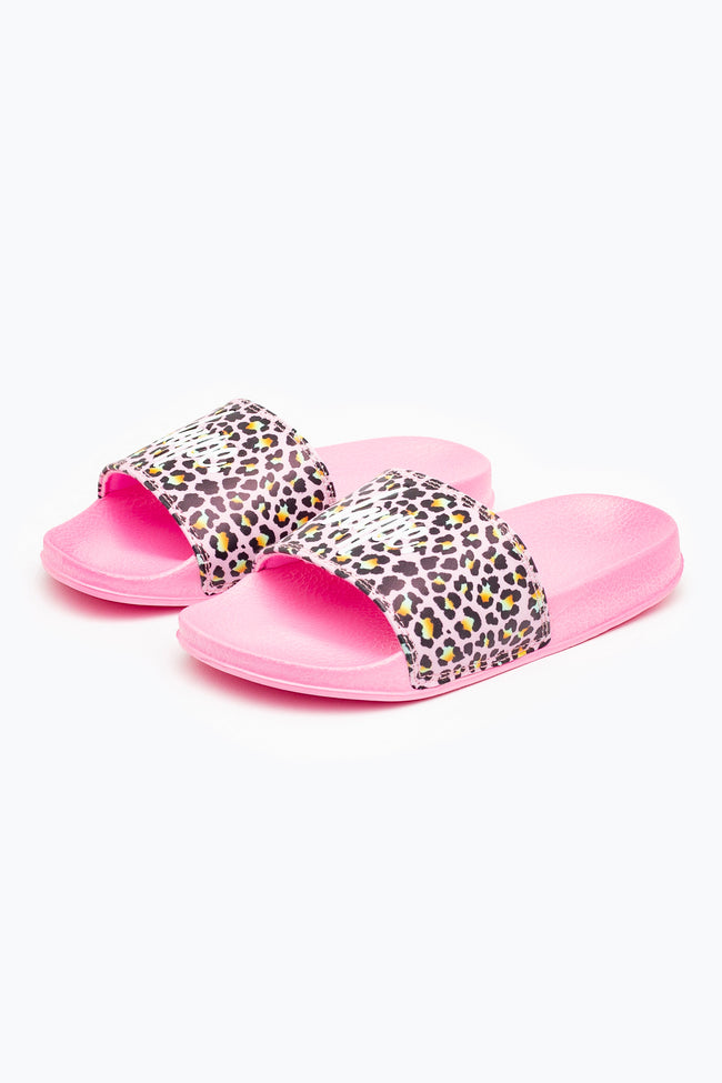 HYPE DISCO LEOPARD KIDS SLIDERS