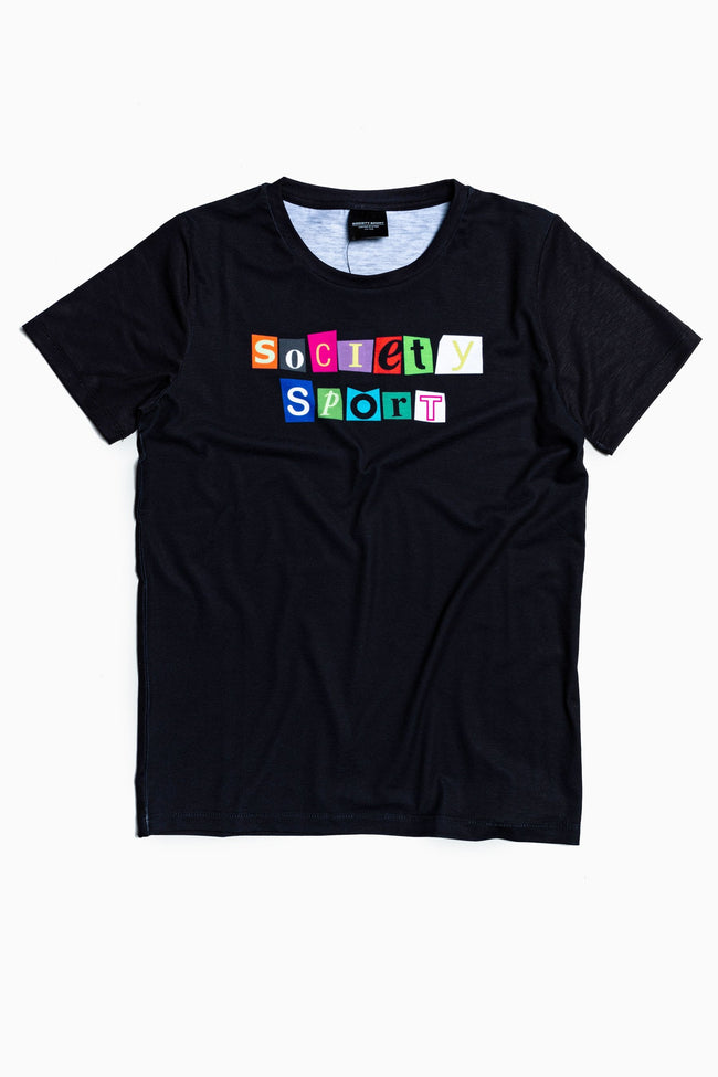 SOCIETY SPORT BLACK MAGAZINE LOGO T-SHIRT