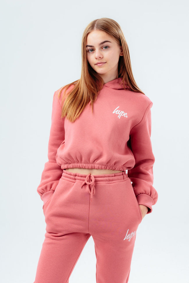 HYPE PINK KIDS CROPPED HOODIE