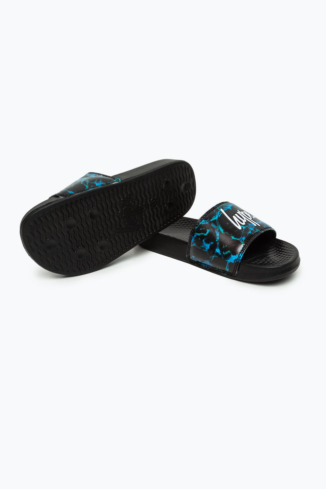 HYPE KIDS UNISEX BLUE POOL FADE SCRIPT SLIDERS