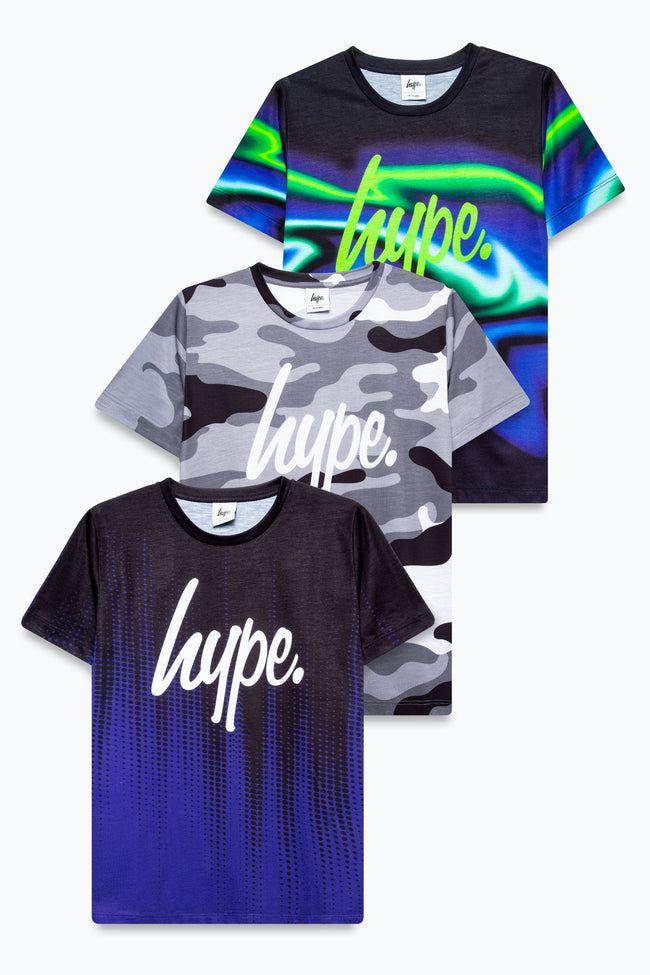 HYPE BOYS DRIP & CAMO & WAVE 3 PACK T-SHIRTS