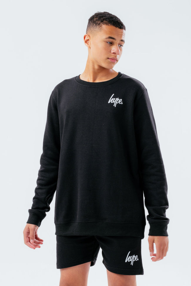 HYPE BLACK CREW NECK AND SHORTS BOYS SET