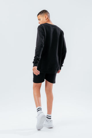 HYPE BLACK CREW NECK AND SHORTS BOYS SET