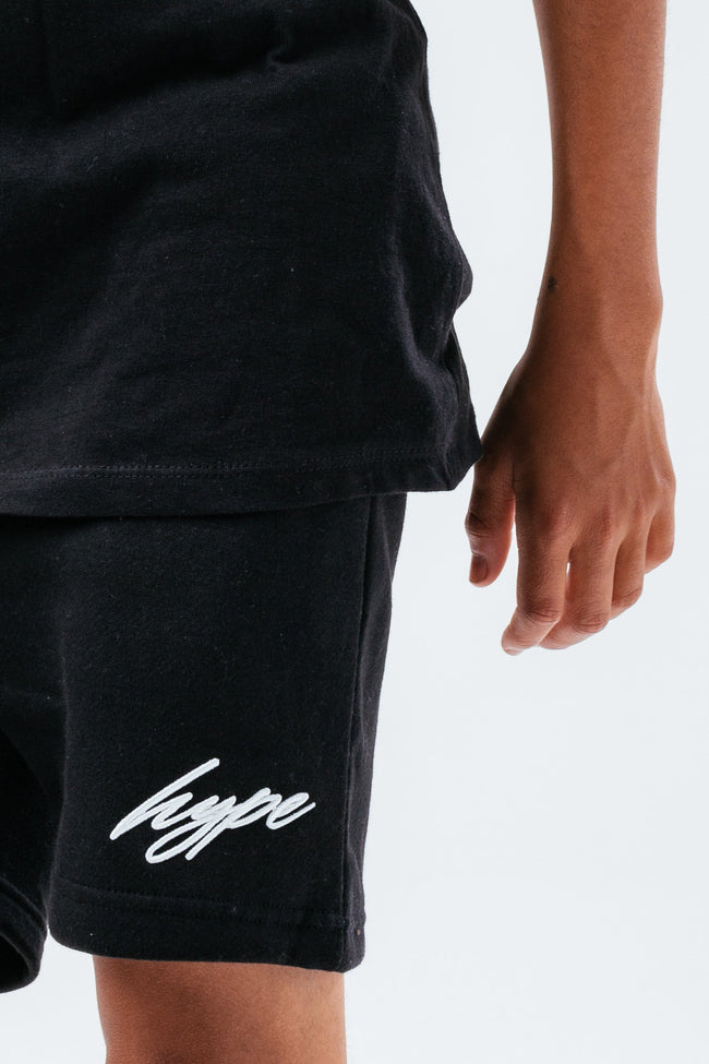 HYPE BLACK MINI SCRIPT T-SHIRT AND SHORTS KIDS SET