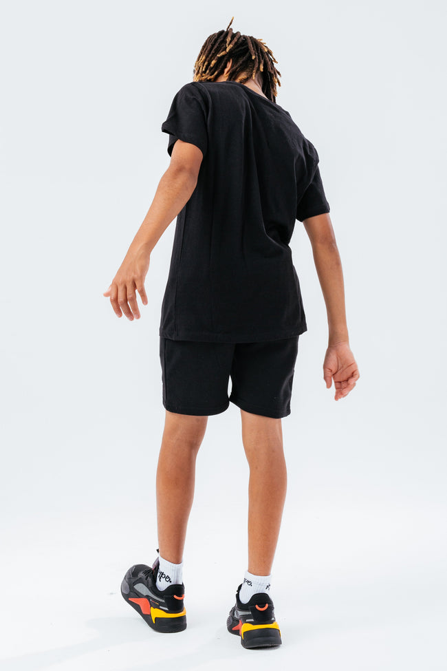 HYPE BLACK MINI SCRIPT T-SHIRT AND SHORTS KIDS SET