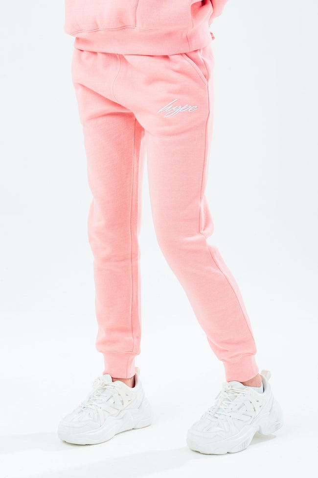 HYPE PINK MINI SCRIPT GIRLS TRACKSUIT SET