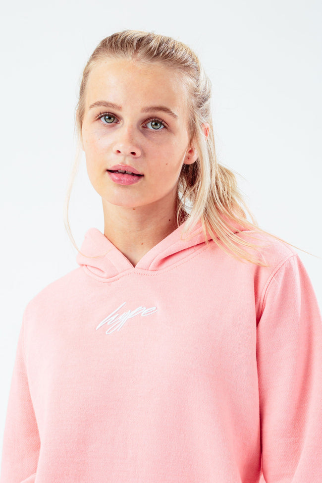 HYPE PINK MINI SCRIPT GIRLS TRACKSUIT SET