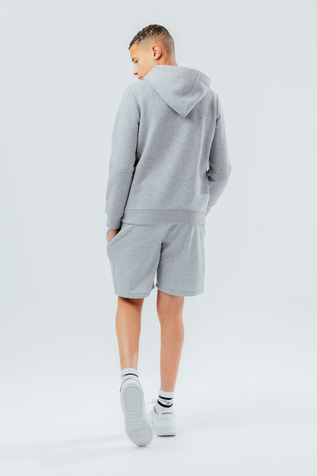 HYPE BOYS GREY SCRIPT QUARTER ZIP HOODIE