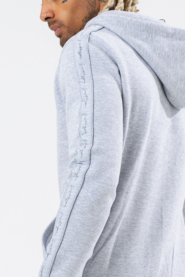 HYPE GREY TONAL TAPE SCRIBBLE LOGO MEN'S PULLOVER HOODIE