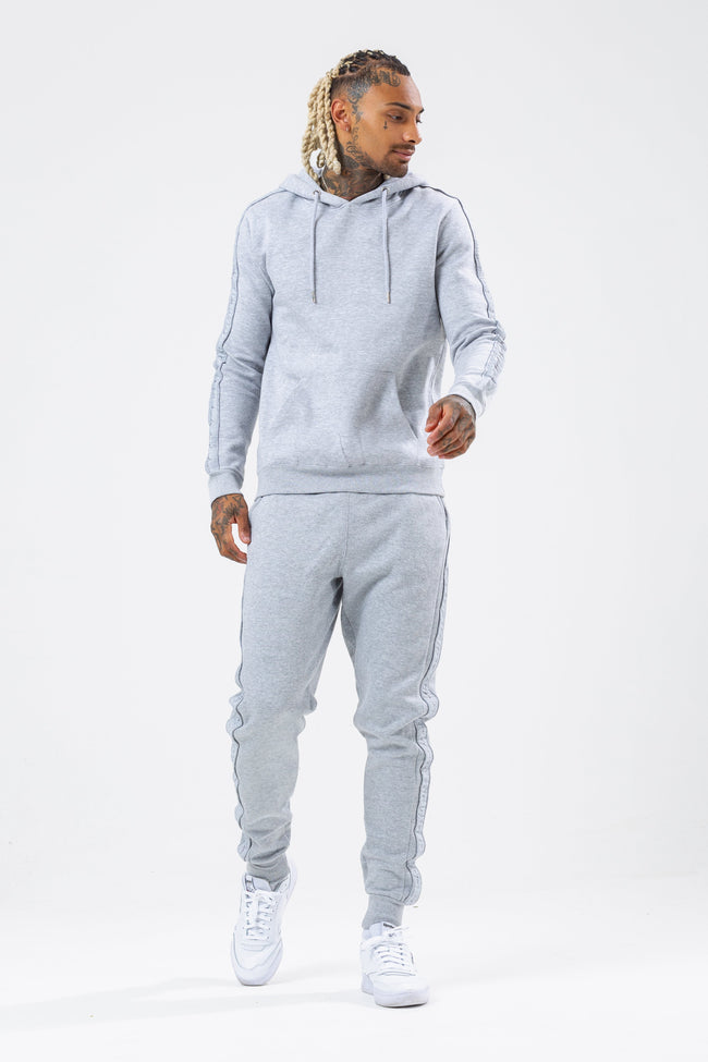 HYPE GREY TONAL TAPE SCRIBBLE LOGO MEN'S PULLOVER HOODIE