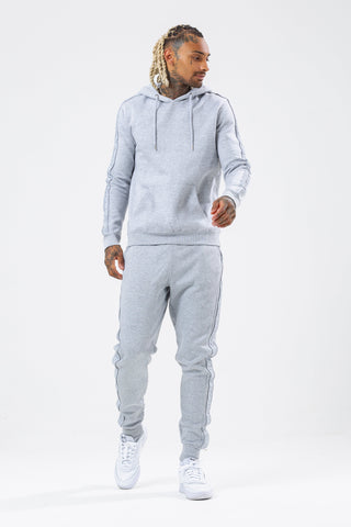 HYPE GREY TONAL TAPE SCRIBBLE LOGO MEN'S PULLOVER HOODIE