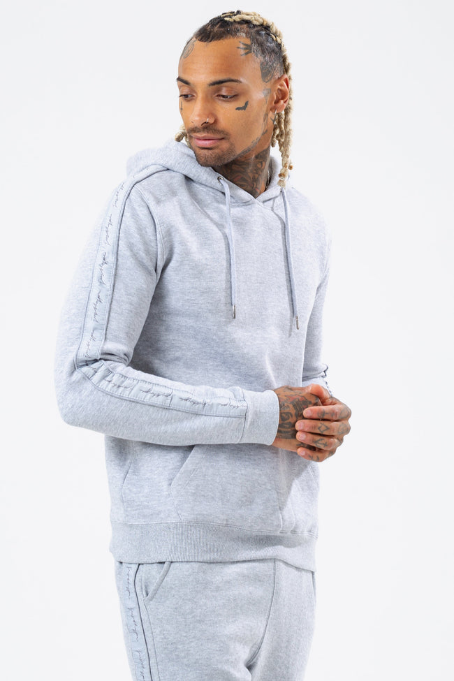 HYPE GREY TONAL TAPE SCRIBBLE LOGO MEN'S PULLOVER HOODIE