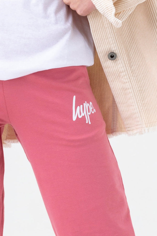 HYPE GIRLS PINK SCRIPT WIDE LEG TROUSERS