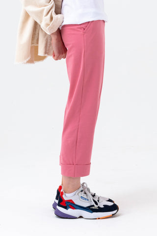 HYPE GIRLS PINK SCRIPT WIDE LEG TROUSERS