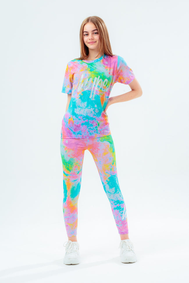 HYPE GIRLS MULTI TIE DYE LEGGINGS