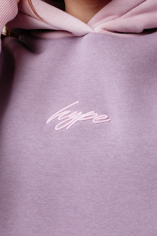 HYPE GIRLS PURPLE PANEL SCRIBBLE HOODIE