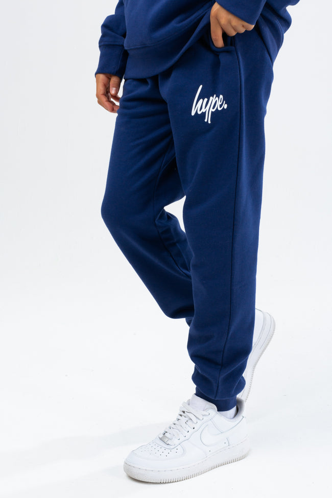 HYPE BOYS NAVY SCRIPT HOODIE & JOGGERS