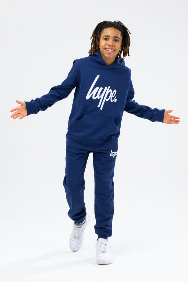 HYPE BOYS NAVY SCRIPT HOODIE & JOGGERS