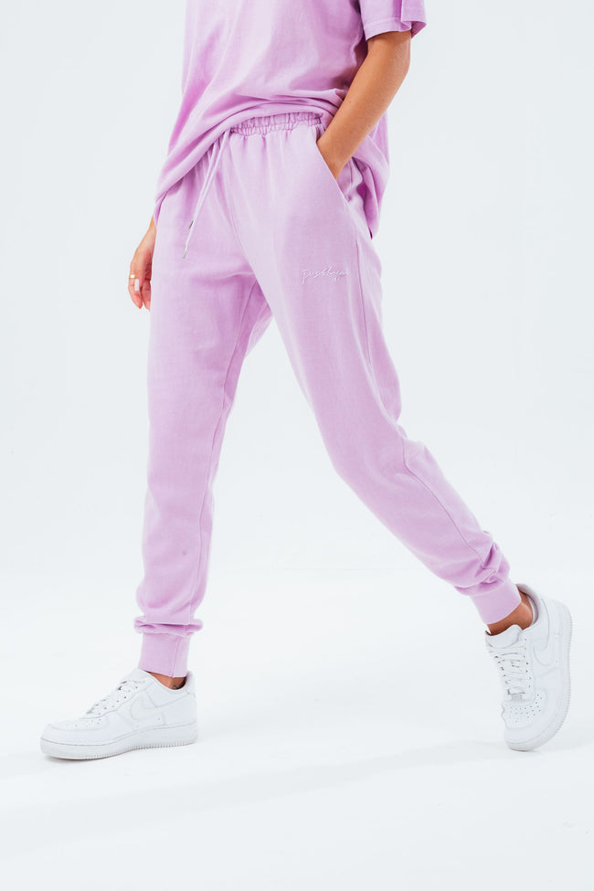 HYPE WASHED LILAC SCRIBBLE LOGO WOMEN'S JOGGERS