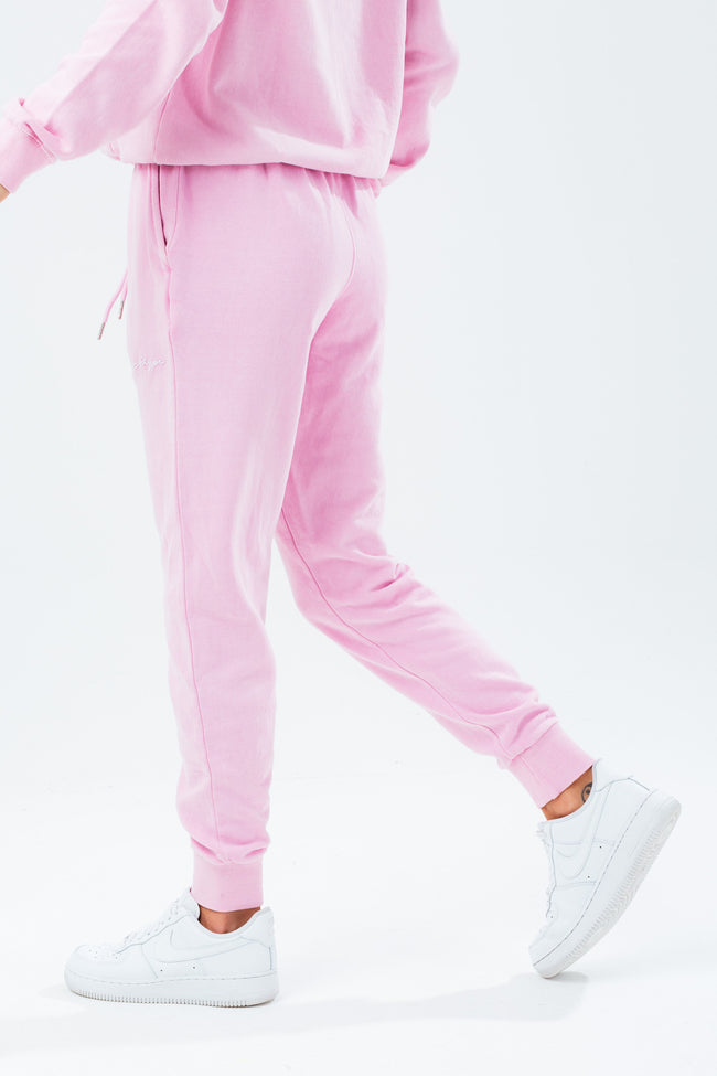 HYPE WASHED BABY PINK SCRIBBLE LOGO WOMEN'S JOGGERS