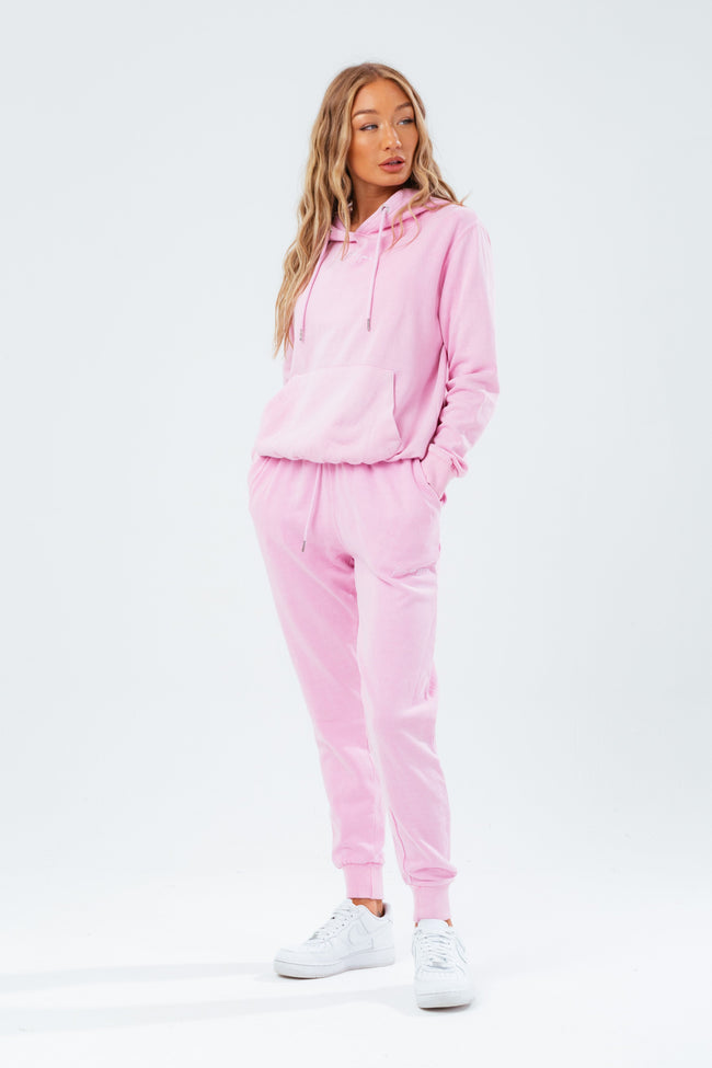 HYPE WASHED BABY PINK SCRIBBLE LOGO WOMEN'S JOGGERS