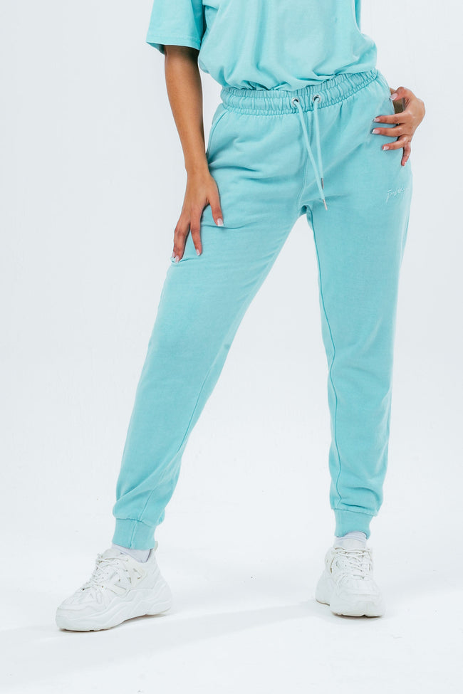 HYPE WASHED MINT SCRIBBLE LOGO WOMEN'S JOGGERS