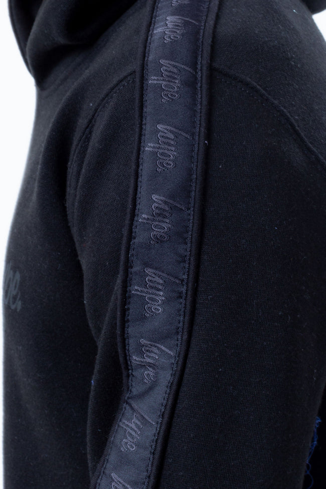 HYPE BLACK TONAL TAPE SCRIPT LOGO KIDS PULLOVER HOODIE