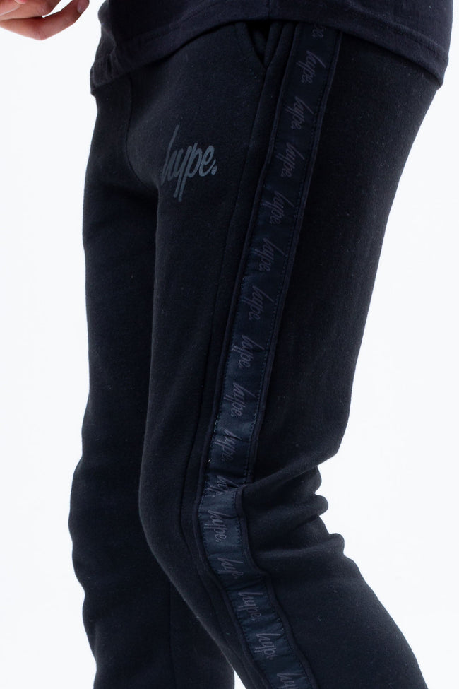 HYPE BLACK TONAL TAPE SCRIPT LOGO KIDS JOGGERS