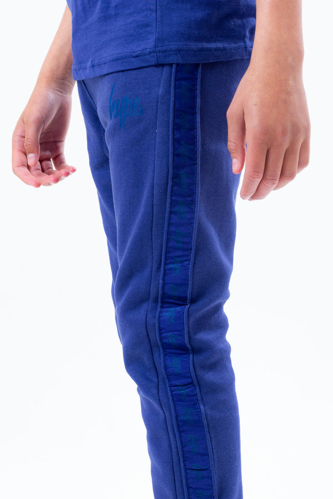 HYPE NAVY TONAL TAPE SCRIPT LOGO KIDS JOGGERS