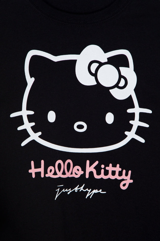 HYPE X HELLO KITTY BLACK MONO T-SHIRT