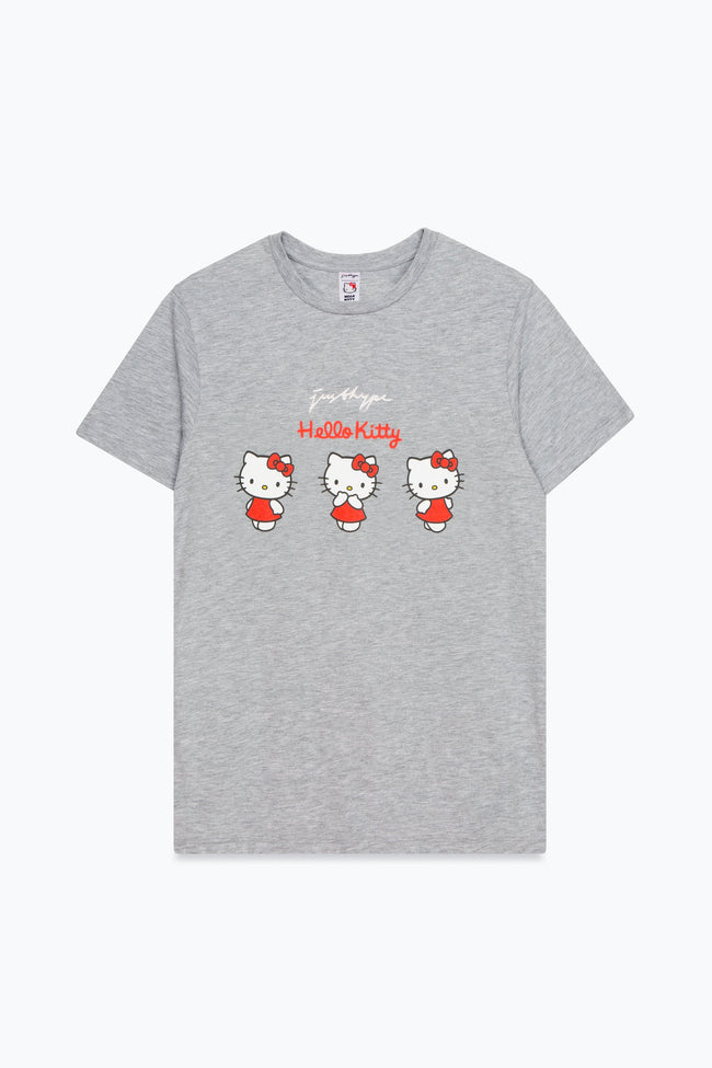 HYPE X HELLO KITTY GREY THREE WOMENS T-SHIRT