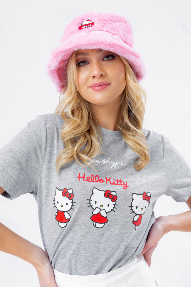 HYPE X HELLO KITTY GREY THREE WOMENS T-SHIRT