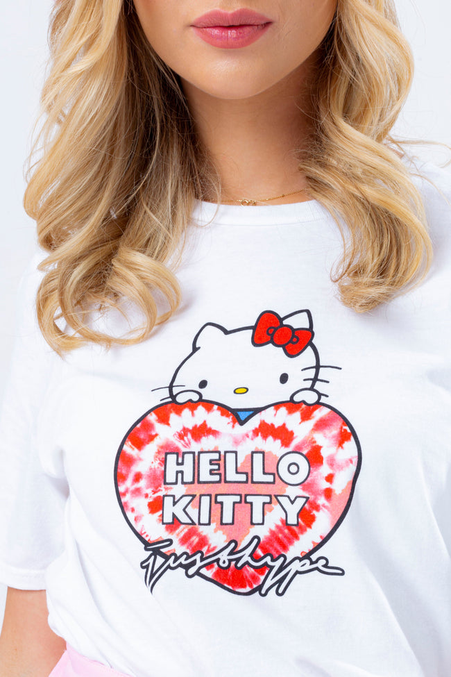 HYPE X HELLO KITTY WHITE TIE DYE T-SHIRT