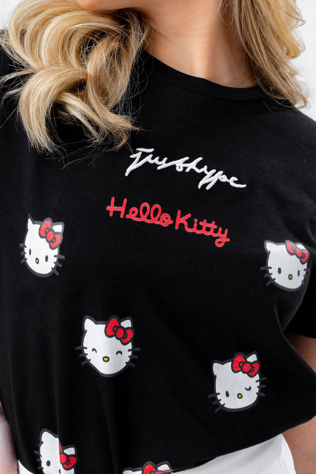 HYPE X HELLO KITTY BLACK WOMENS T-SHIRT