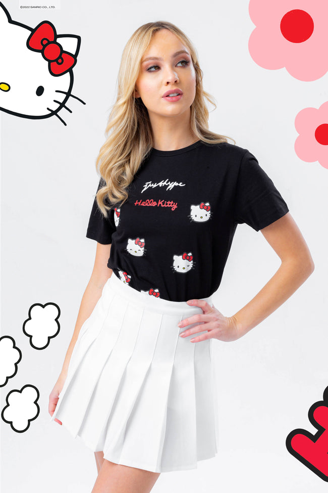 HYPE X HELLO KITTY BLACK WOMENS T-SHIRT