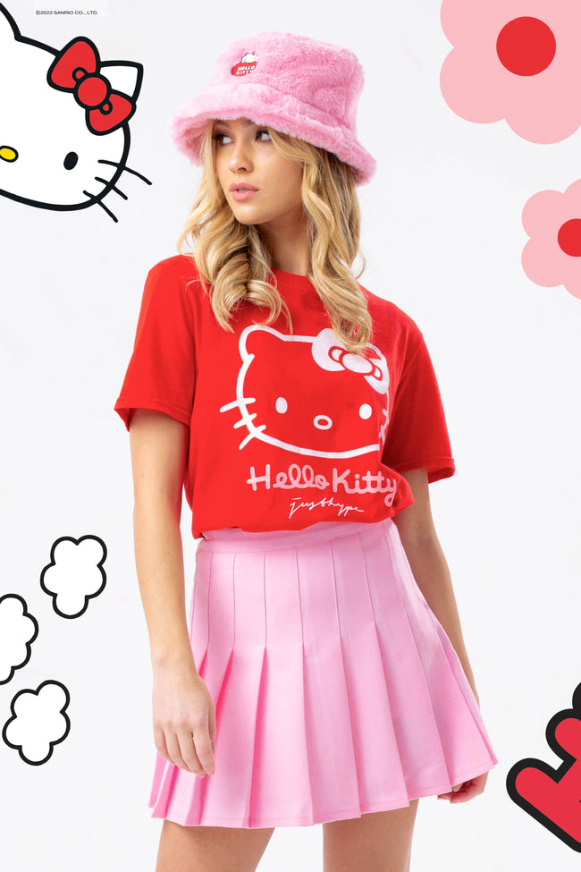 HYPE X HELLO KITTY RED WOMENS T-SHIRT