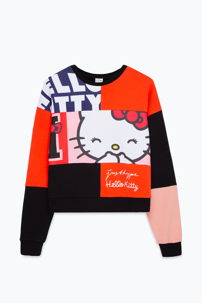 HYPE X HELLO KITTY CUT AND SEW OVERSIZED CREW NECK