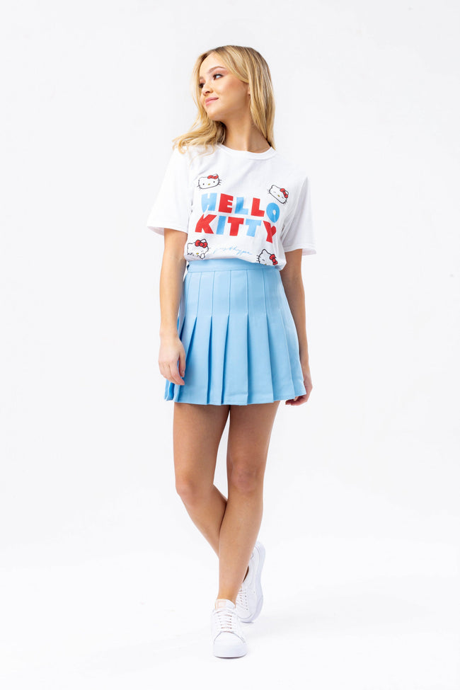 HYPE X HELLO KITTY WHITE LOGO BRANDED WOMENS T-SHIRT