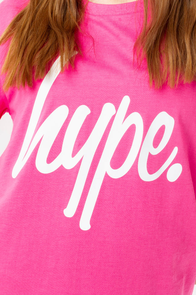 HYPE GIRLS FUCHSIA MULTI DRIPS T-SHIRT AND LEGGING SET